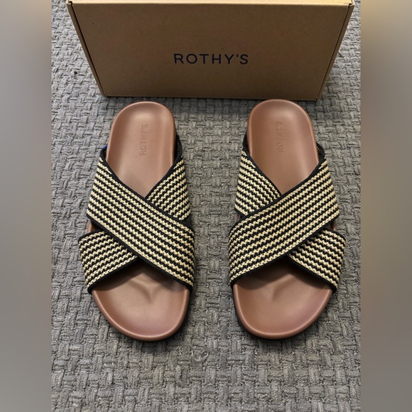 Rothy's Shoes - Rothy's Weekend Slide Toffee Stripe